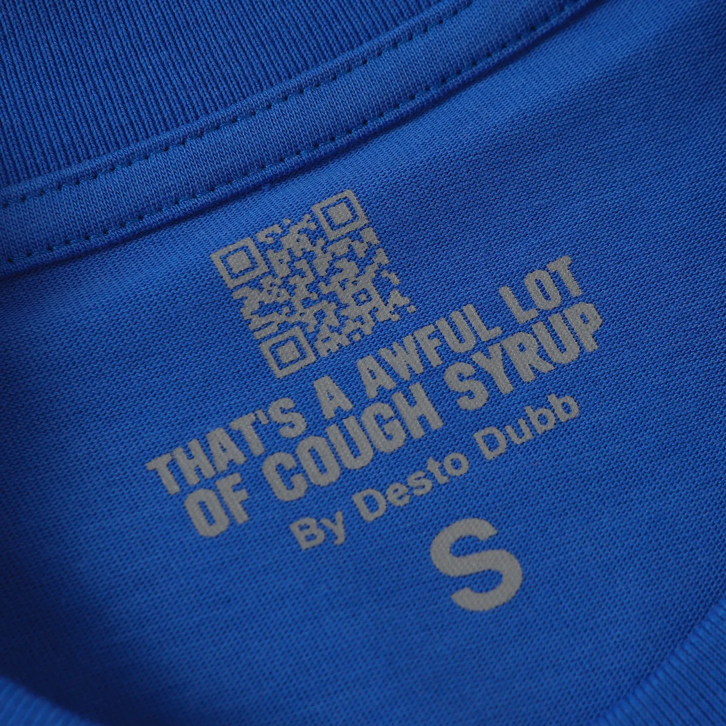 #kleinblue｜That's A AWFUL LOT OF COUGH SYRUP In Stock Real shot American simple trendy brand loose casual T-shirt Fabric (fabric): 32 counts Weight combed double yarn pure cotton Sizes (size): S-M L X L Color (colour): Klein Blue